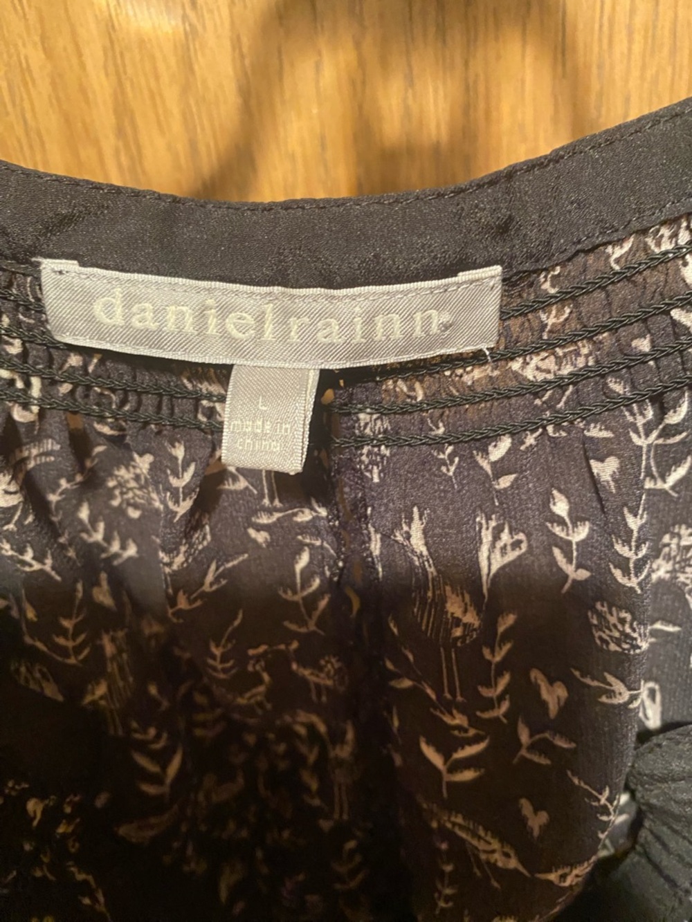 Daniel Rainn Black and White Floral sheer Blouse - Picture 2 of 3